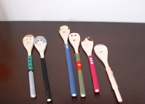 Wooden Spoon People Family Portrait