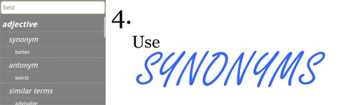 Use synonyms