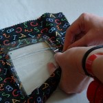 Step 7: Pin vinyl to fabric