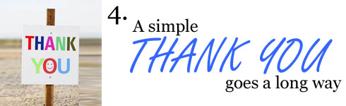 A simple 'thank you' goes a long way