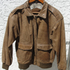 Vintage Brown Leather Bomber Jacket