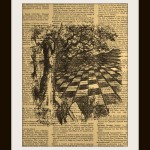 Alice in Wonderland Chess Board Art Print