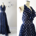 40s Vintage Cotton Voile Polka Dot Dress