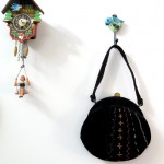 Black Velvet Embroidered Morris Moskowitz purse