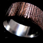 Men's Textured Copper Silver Ring