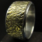 Men's Textured Wide Silver Brass Ring