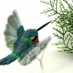 Hummingbird Beaded Ornament Clip-on