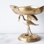 Brass Crane Statue