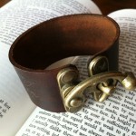 Leather Bracer with Antique Brass Clasp