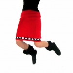 Neon Red Sweater Skirt