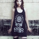 Rabbit Skull Antler Collage Racerback Tank Dress